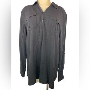 Magellan Outdoors Adventure Gear Classic Fit Black LS BU Shirt Women’s XL